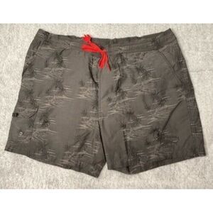 Tommy Bahama Relax Men's Gray Palm Tree Print Lined Trunks Swim Shorts Size XL